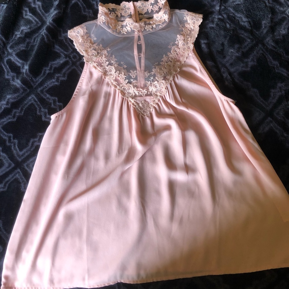 Floral Lace Neck Top